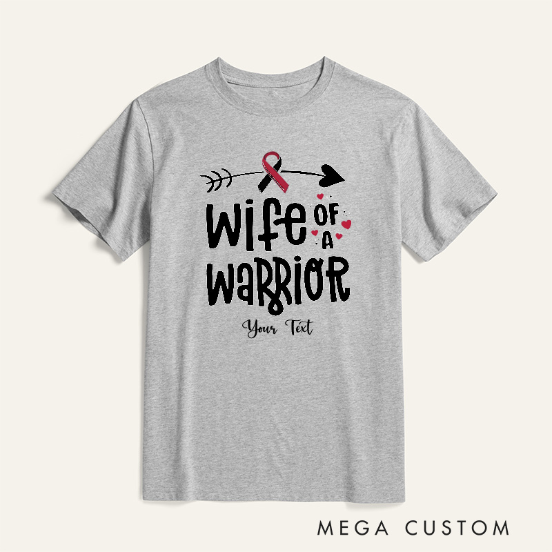 Personalized Wife Of A Warrior Head Neck Cancer Awareness T-Shirt