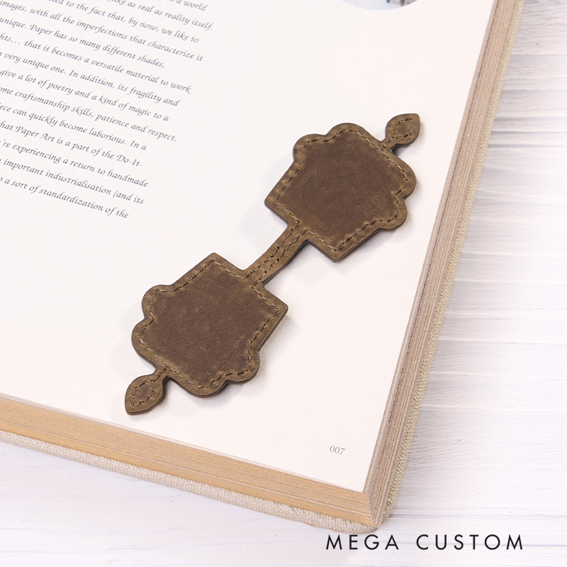 Personalized Leather Bookmark Cake Shaped Bookmark Magnetic Bookmark Custom Name Engraved Page Marker Sweet Gift for Bakers and Book Lovers Unique Handmade Leather Accessory 