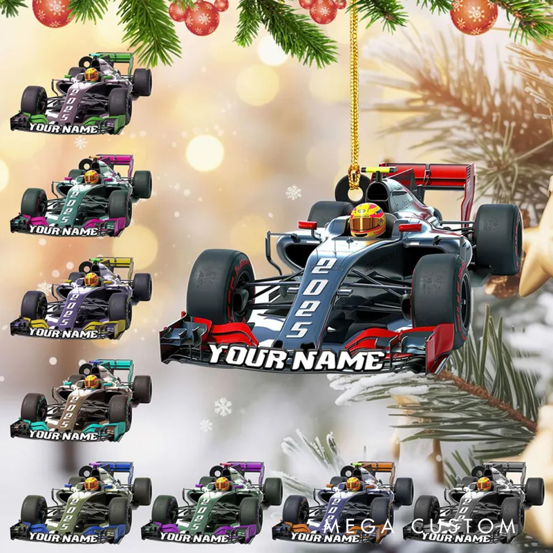 Personalized Race Car Christmas Ornament Race Car Tree Hanging Decor Gift For Race Car Lovers