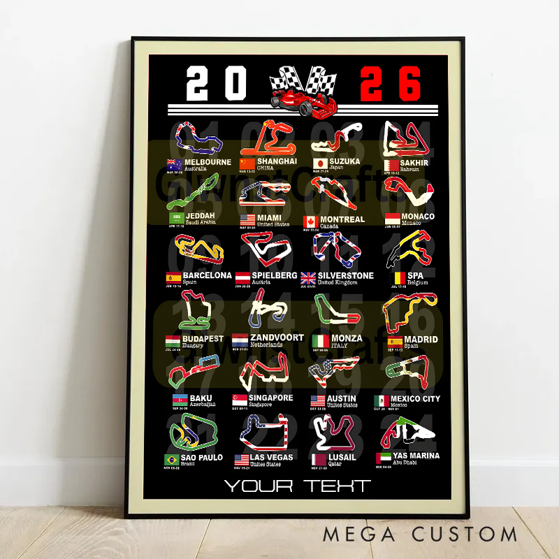  Personalized 2026 Racing Circuit Poster 