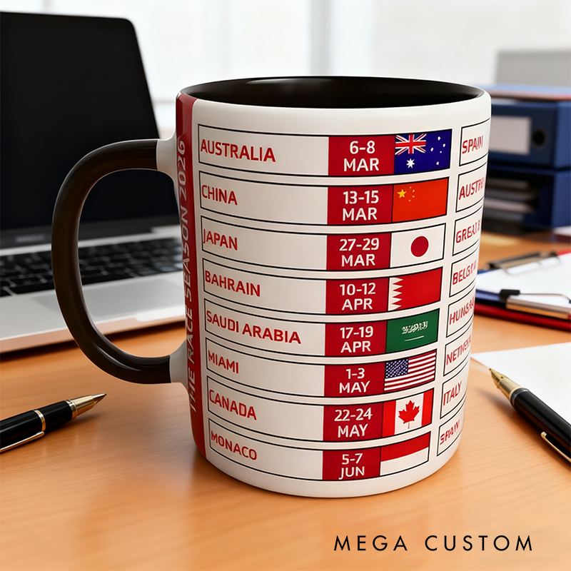 Personalized The Race Season 2026 Mug Racing Themed Mug Custom Racing Speed Lover Mug Xmas Gift 