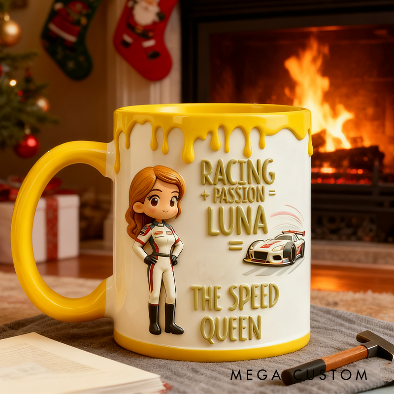 Personalized Speed Queen Mug Custom Racing Speed Lover Mug Xmas Gift 