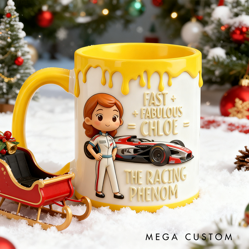 Personalized Racing Phenom Holiday Mug Custom Racing Speed Lover Mug Xmas Gift 
