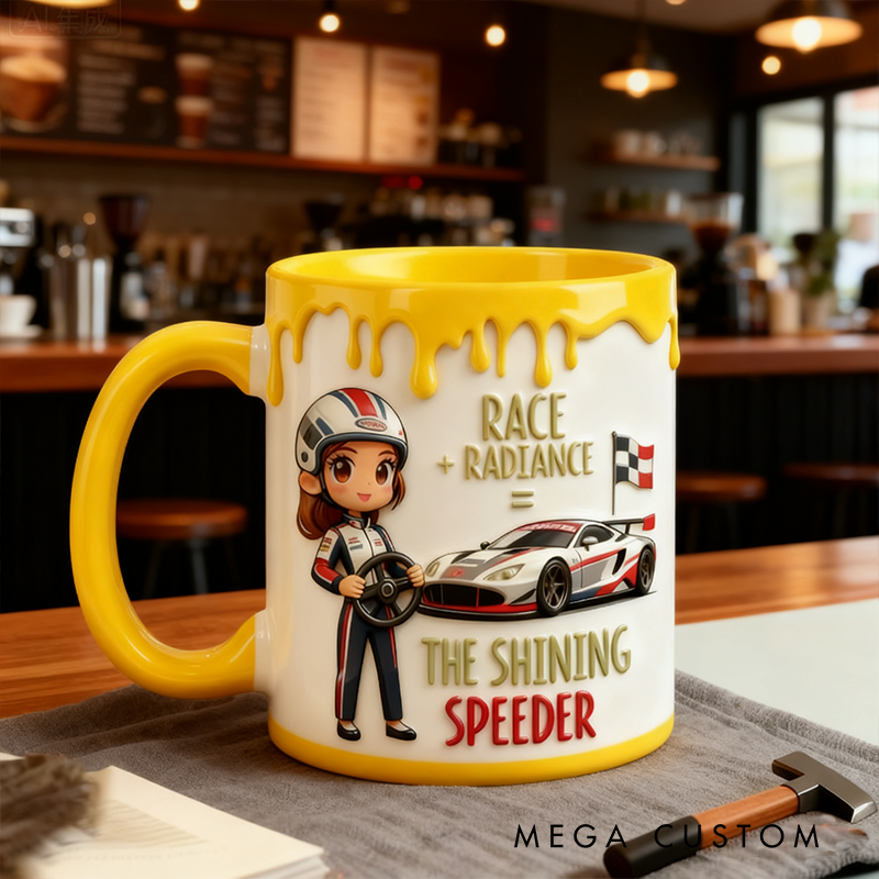 Personalized Shining Speeder Racing Mug Custom Racing Speed Lover Mug Xmas Gift 