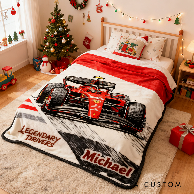 Personalized Legendary Drivers Racing Blanket Custom Name Racing Blanket Xmas Gift