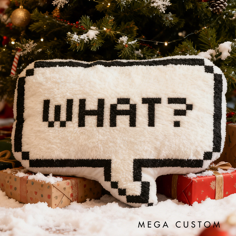 Personalized Pixel Speech Bubble Plush Pillow Custom Name Graphic 3D Print Pillow Gift for Officer