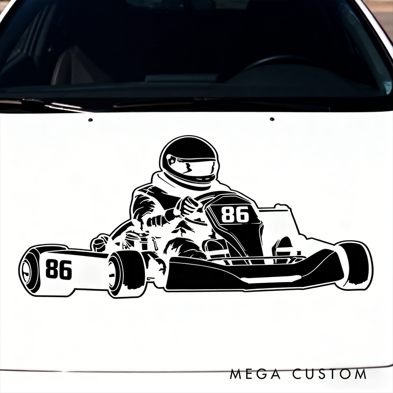 Personalized Racing Decal Sticker Custom Text Racing Car Decal Sticker Go Kart Racing Decal Xmas Gift