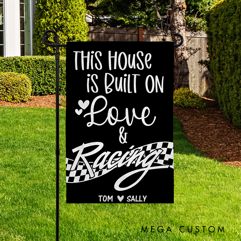 Personalized I Love You to the Moon Garden Design Flag Custom Racing Yard Flag Motorsports Porch Decoration