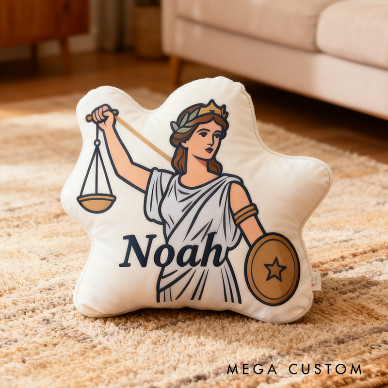 Personalized Lady Justice Name Pillow Custom Unique Lawyer Attorney Gift Pillow 