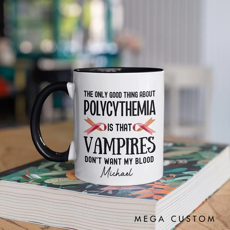 Personalized Polycythemia Vera Mug Funny Polycythemia Blood Cancer Joke Coffee Cup Polycythemia Awareness Warriors Mug