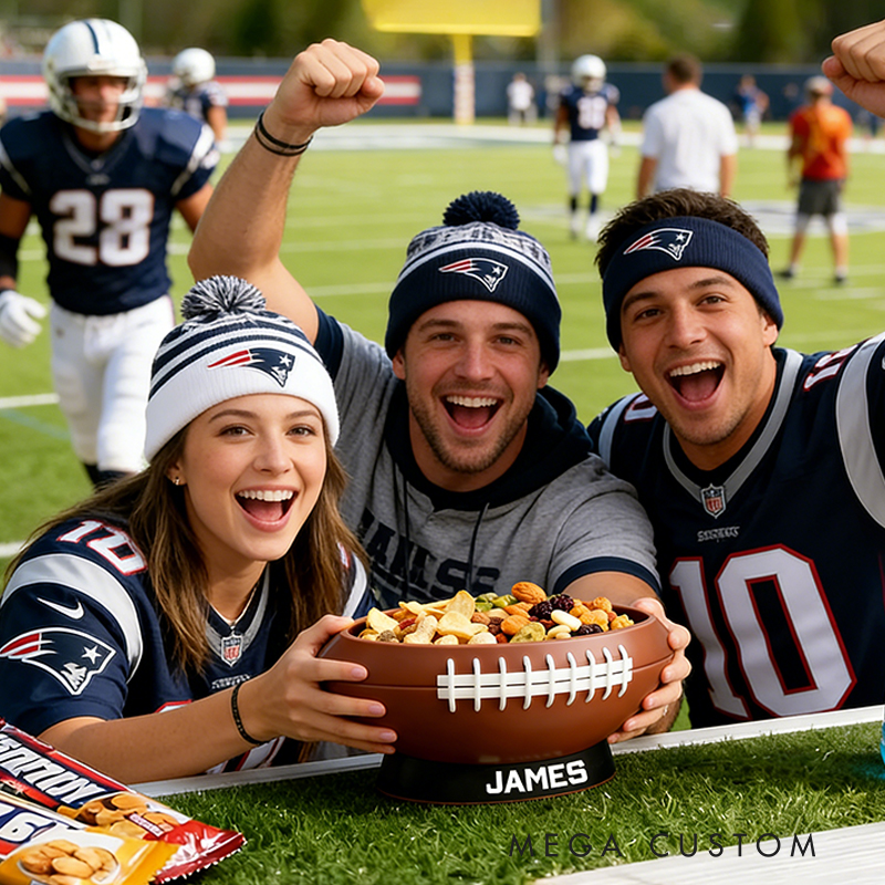 Personalized 3D Printed Football Snack Bowl for Sports Fans Parties and Tailgates