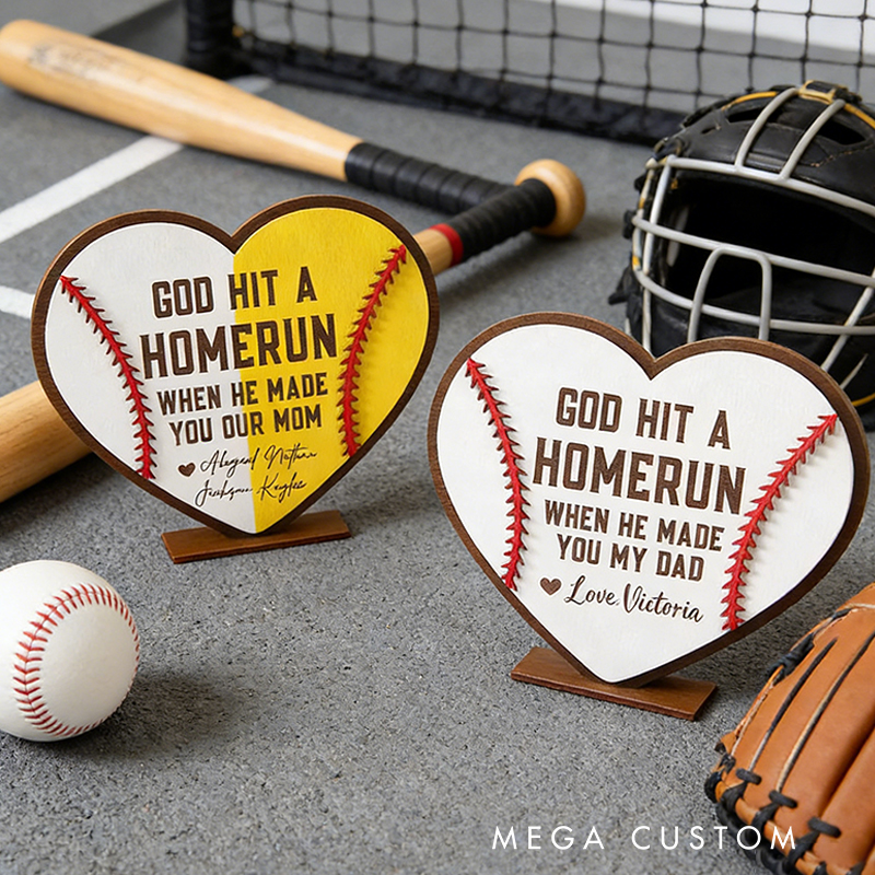 Personalized Baseball Softball Heart Plaque with Custom Text