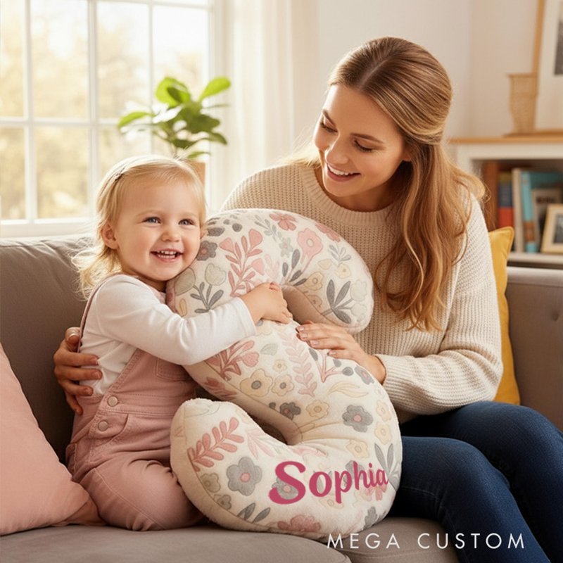 Personalized Floral Letter Pillow with Name Graphic 3D Print Custom Double Sided Pillow Gift for Kids Gardening Lovers Gift