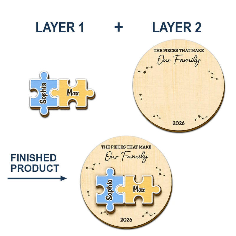 Personalized Shaped Car Visor Clip Custom The Pieces That Make Our Family Puzzle Car Visor Clip Gift for Family