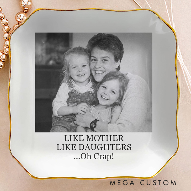 Personalized Photo Jewelry Dish Custom Vintage Photo & Message Ring Dish Mother's Day Gifts for Mom