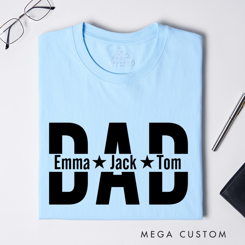 Personalized Dad Shirt With Kids Names Custom Dad T-Shirt Personalized Dad Shirt Father's Day Shirt New Dad Shirt Daddy Shirt Birthday Gift Dad Tee