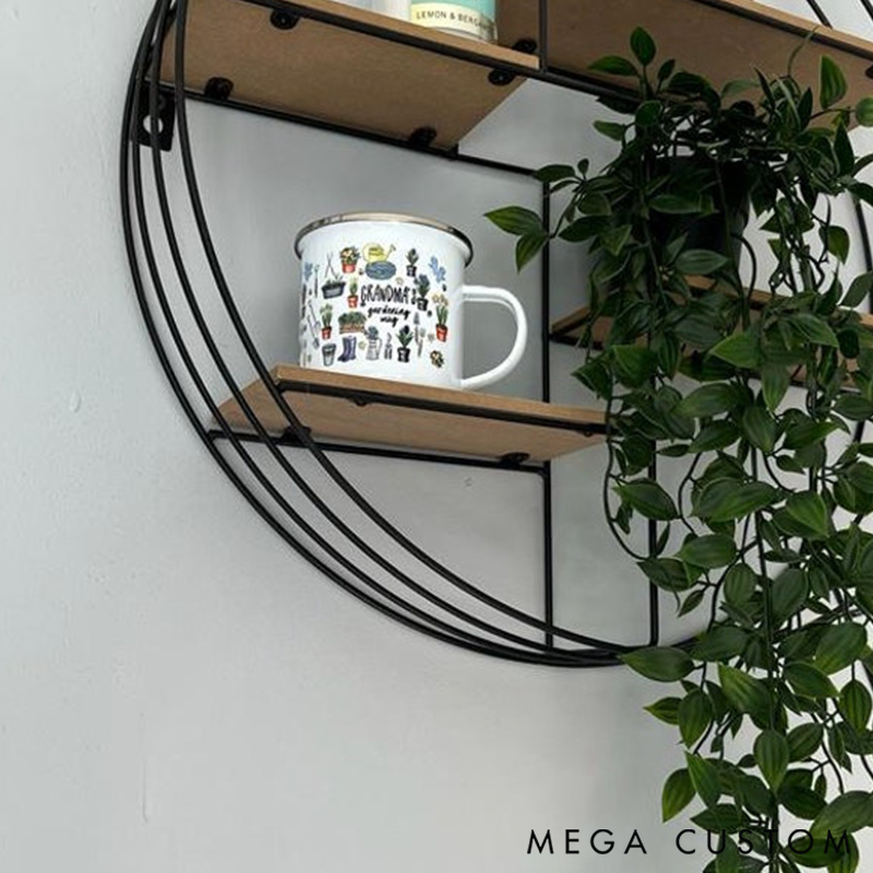 Personalised Enamel Gardening Mug Garden Gift for Him And Her Couple Present with Floral & Tool Designs to Celebrate Her Green-Thumb Passion