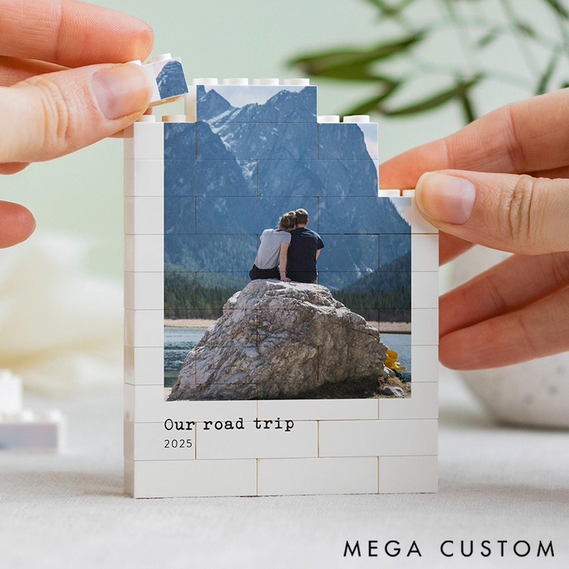 Personalised Travel Memory Gift For Couple Road Trip Photo Building Block Adventure Present Christmas Gift Anniversary Valentines Gift