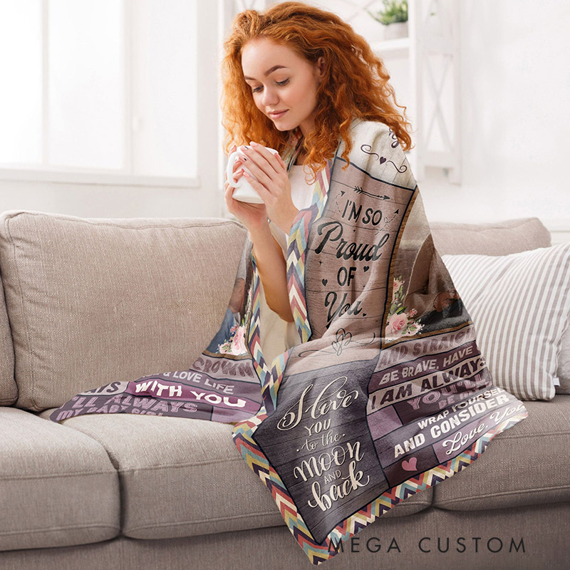 Personalized Photo Blanket You Will Always Be My Little Girl Gift from Mother 