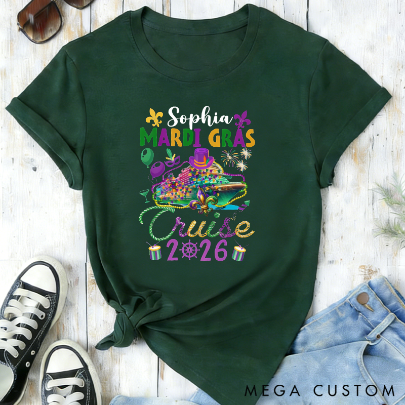 Personalized Mardi Gras Cruise 2026 Classic T-Shirt for St Patricks Day Saint Patricks Cruise Mardi Gras Trip Apparel Cruise Lover Gift