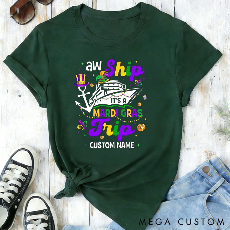Personalized Mardi Gras Cruise Trip With Name Classic T-shirts Mardi Gras Vacation Mardi Gras Trip Apparel Cruise Lover Gift