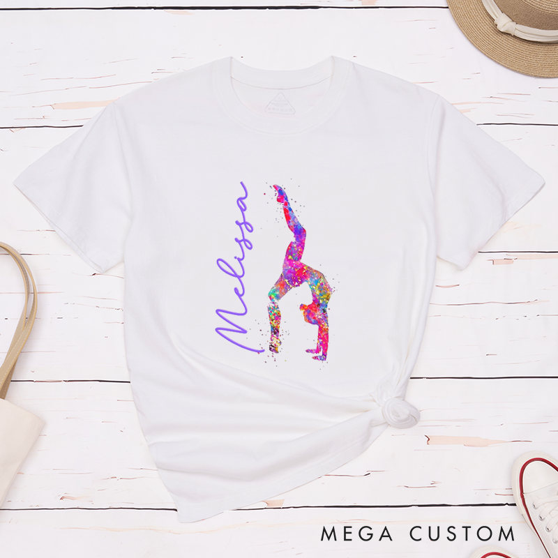 Personalized Yoga Pose T-Shirt Yoga Instructor Gift Yoga Mom T-Shirt Gymnast T-Shirt Acrobatic Yoga T-Shirt