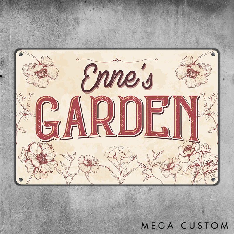 Personalized Custom Floral Metal Wall Plaque for Outdoor Yard Decor Custom Outdoor Decor Gift for Mom for Her Garden Lover Gift 