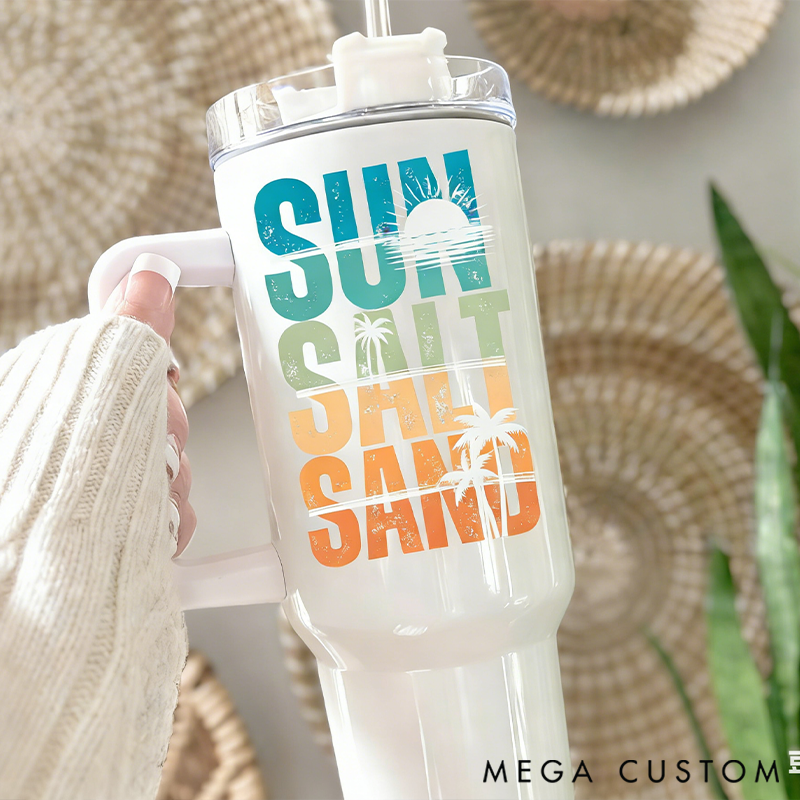 Personalized Custom Beach Vacation Tumbler for Beach Girls Trip Tumbler Family Vacation Cups Beach Bachelorette Tumbler Travel Mugs Beach Tumbler