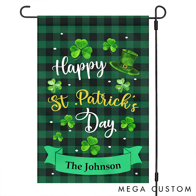 Personalized Welcome Shamrocks In The Bottle Happy St Patrick's Day Custom Garden Flag House Flag Gift for Gardening Lovers