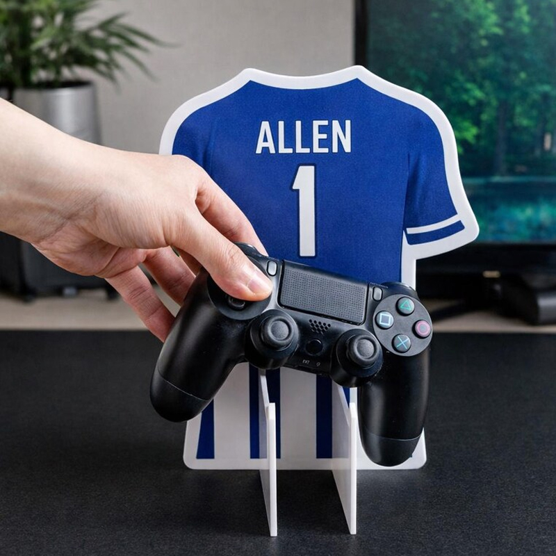 Personalized Jersey Shape Controller Headset Stand with Number and Name Gaming Accessories Desk Decor for Ball Game Lovers 