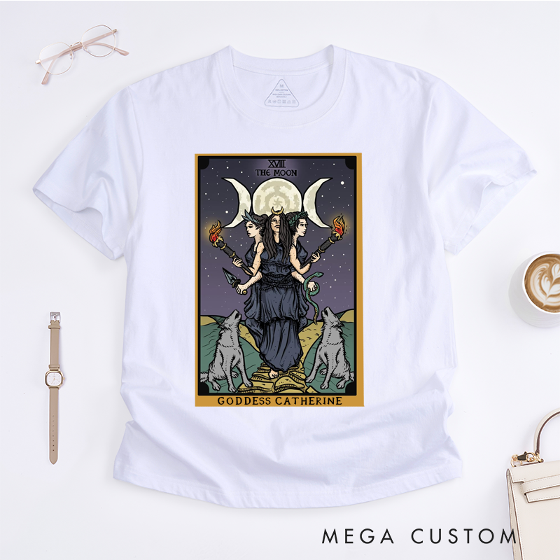 Personalized Tarot Lovers Classic T-Shirts Hecate Goddess Moon Tarot Classic T-Shirts Custom Mythology Witchcraft Gift