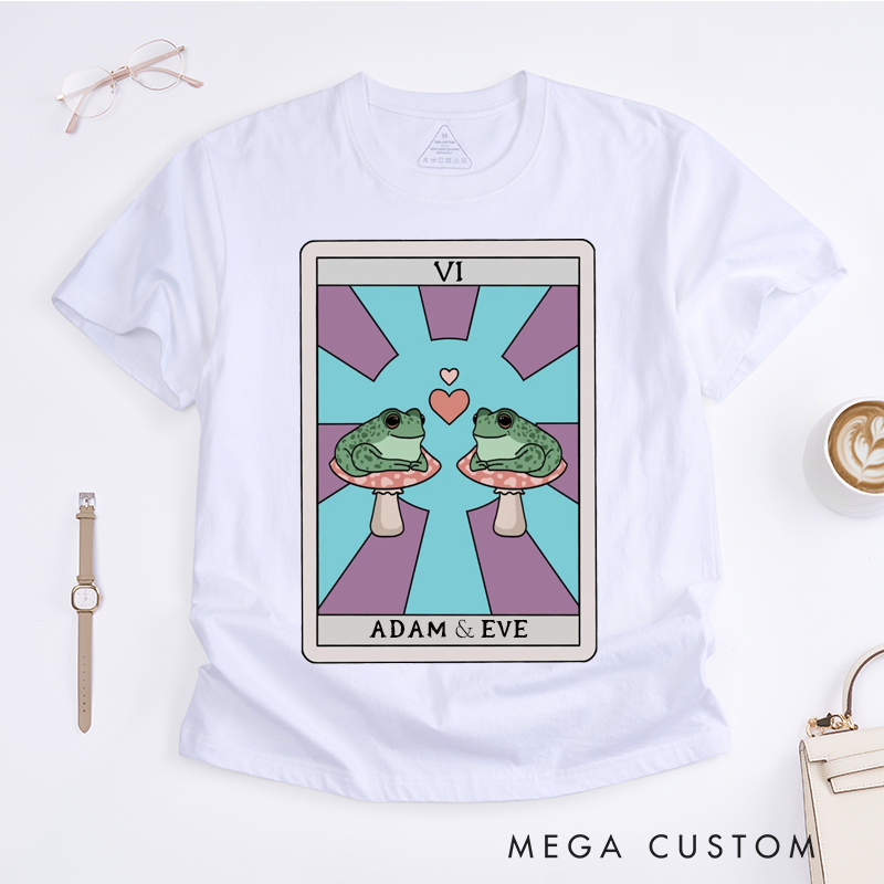 Personalized Tarot Lovers Classic T-Shirts Frog T-Shirt The Lovers Tarot Card Gift for Lovers