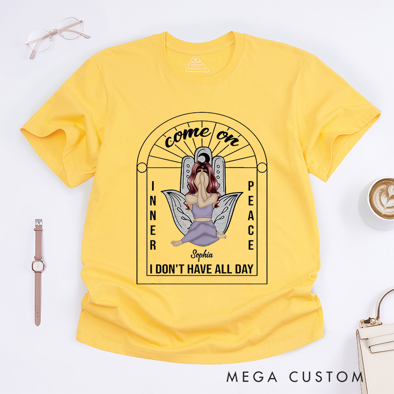 Personalized Yoga Come On Inner Peace T-Shirt Gift for Yourself Gift For Women Gift for Yoga Lover