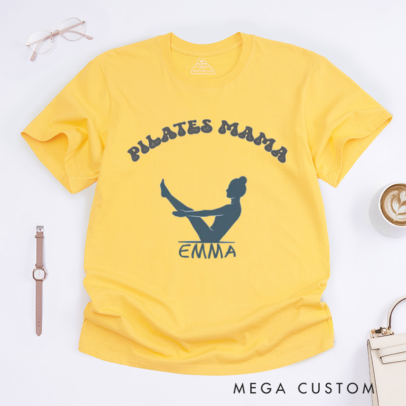 Personalized Pilates Yoga T-Shirt Gift for Pilates and Yoga Instructor Yoga Lover Gift Workout Yoga Girl Pilates Pose Tee Gift