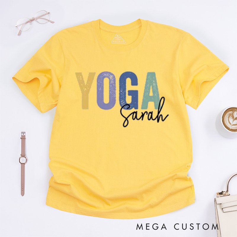 Personalized Yoga T-Shirt Yoga Teacher T-Shirt Yoga Gift for Women Gym Girl Yoga Lover T-Shirt