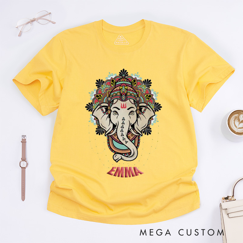 Personalized Iconic Ganesha T-Shirt Spiritual Yoga Meditation T-Shirt Religious T-Shirt Ganesh Lover T-Shirt Yoga Gift