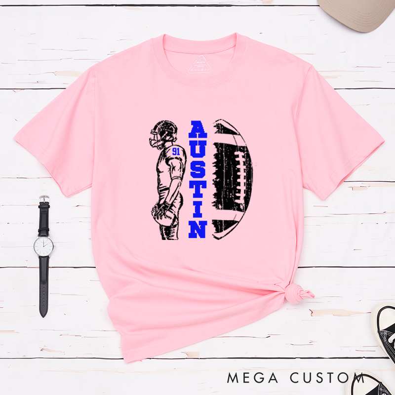 Personalized American Football T-Shirts Customized with Your Name and Number