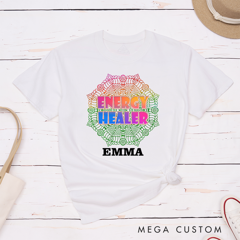 Personalized Yoga Mandala Shirt Yoga Energy T-Shirt Namaste T-Shirt Yoga Gift T-Shirt Yoga Lover T-Shirt