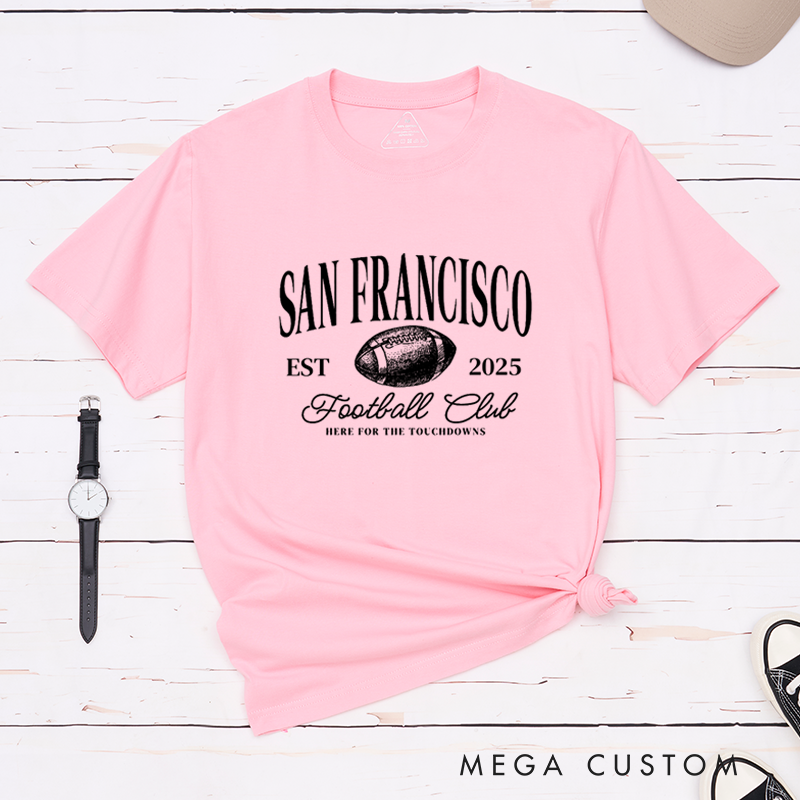 Personalized American Football T-Shirts with Custom City Name and Years