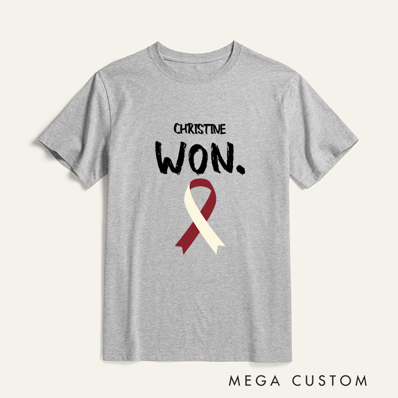 Personalized Head Neck Cancer Support Throat Cancer Awareness T-Shirt