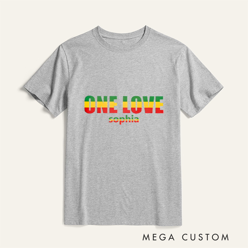 Personalized One Love Rasta T-shirt Mental Health Awareness Motivational Gift