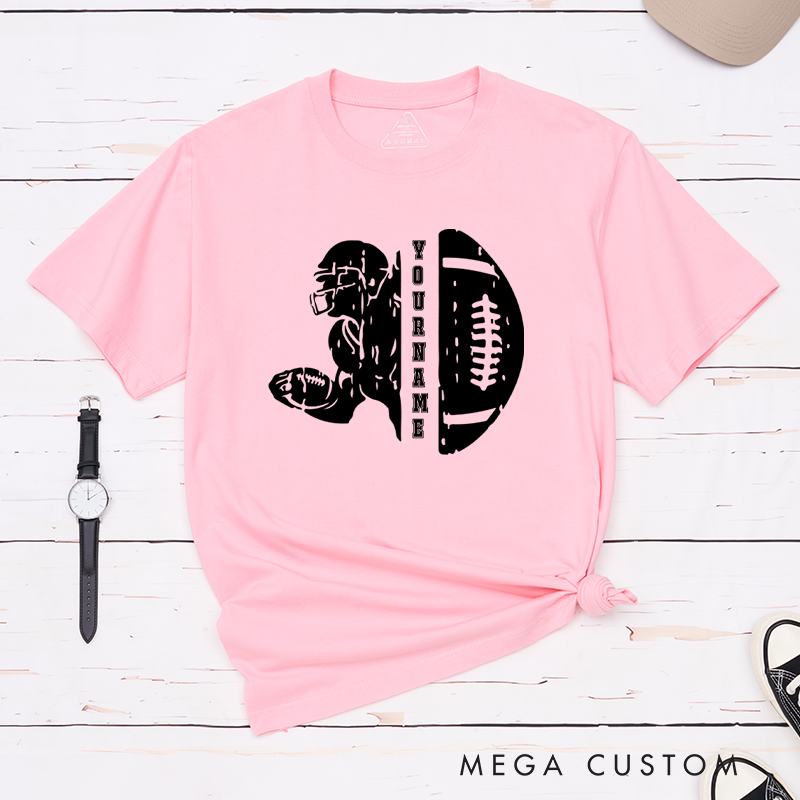 Personalized American Football T-Shirts Featuring Custom Name for Fans