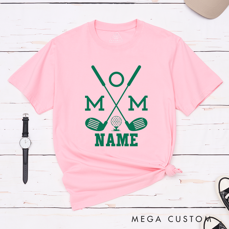 Personalized Mom Golf T-Shirt with Custom Name Unique Gift for Golf Moms Custom Golf Shirt for Women