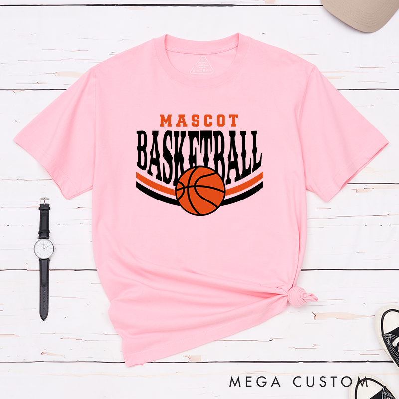 Personalized Basketball T-Shirt with Custom Name and Bold Ball Graphic