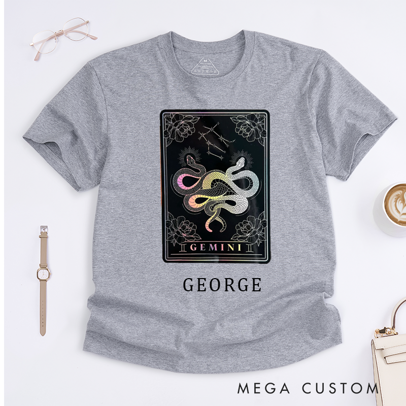 Personalized Tarot Lovers  Zodiac Card T-shirt Gift For Womens Mens Unisex