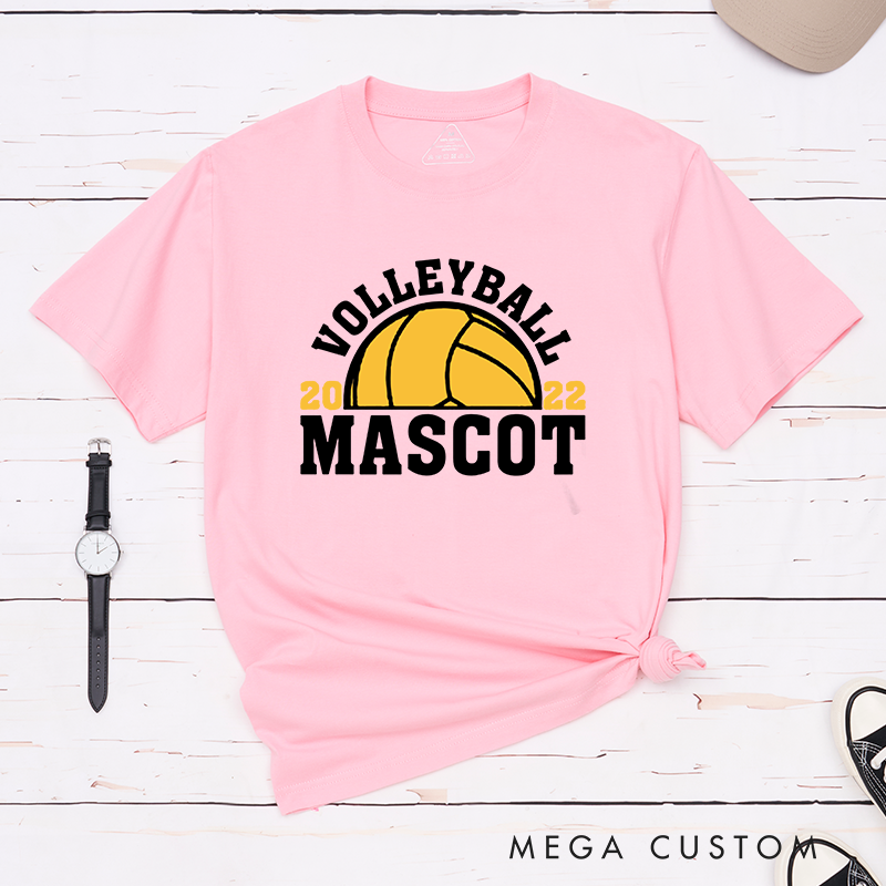Personalized Volleyball T-Shirts Featuring Mascot Name and Years - Custom Team Spirit Tee