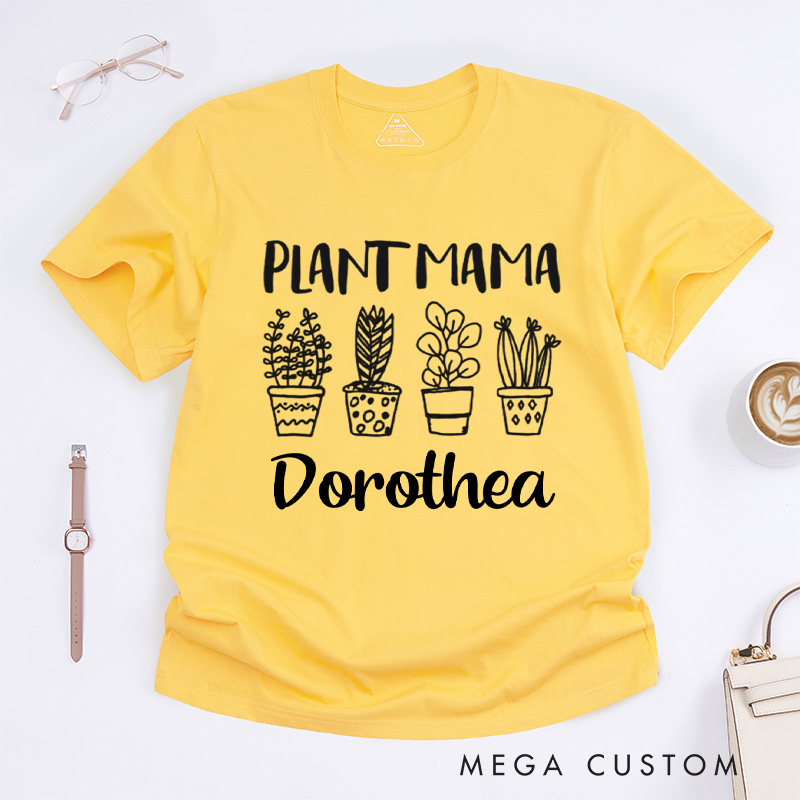 Personalized Plant Mama Classic T-Shirts Crazy Plant Lady Shirt Plant Shirt Plant Lover Gift Mother's Day Gift Gardening Shirt Gardener Gift
