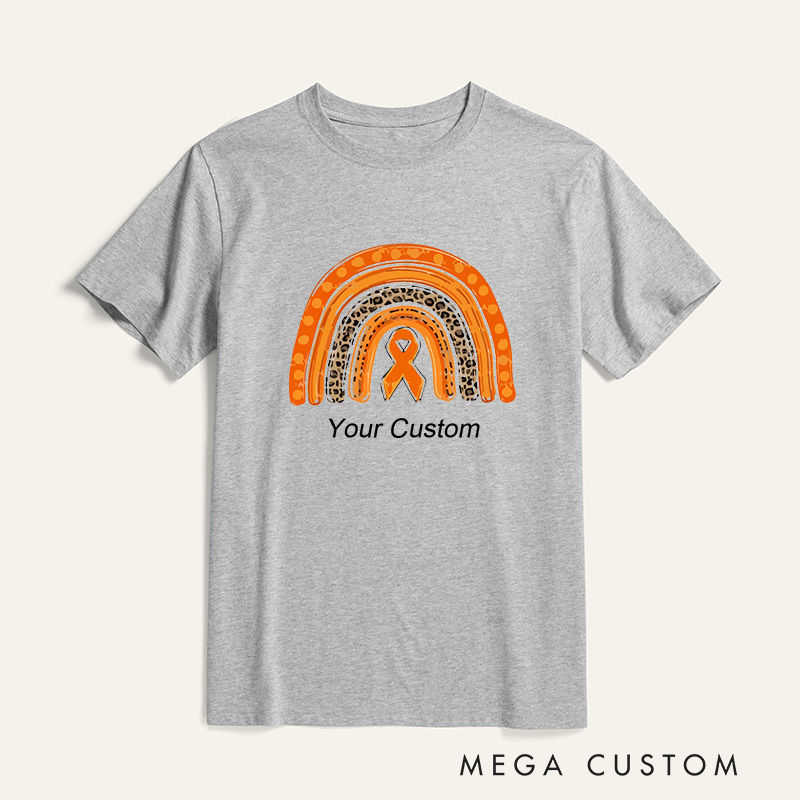 Personalized Leukemia Cancer Awareness Kidney Cancer Rainbow Fighter Support T-Shirt