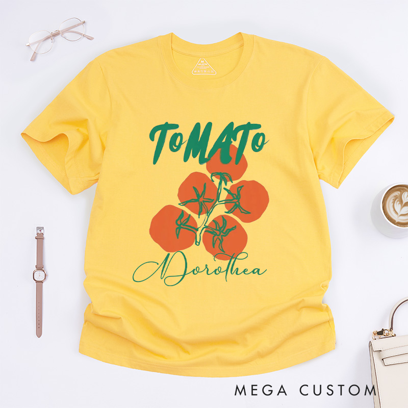 Personalized Tomato Classic T-Shirts Gardener Lover Shirt with Name Farmers Market Tee Gardening Shirt Garden Gift for Gardener Gift
