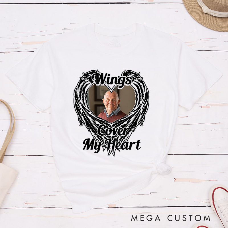 Personalized Memorial Photo Shirt Custom Funeral Photo Shirt Remembrance Shirt Sympathy T-Shirt for Loss of Mother Father or Loved One Condolence Gift